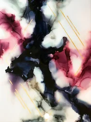 Flüssiges Magenta-Gold-Abstrakt