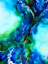 Flüssiges Blau-Grün-Abstrakt
