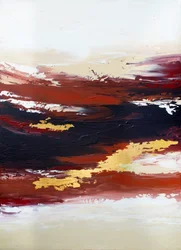 Reiches Rot-Gold Abstrakt