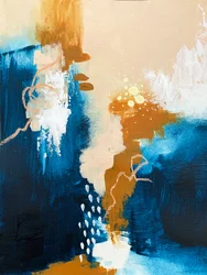 Lebendiger Blau Gold Fluss