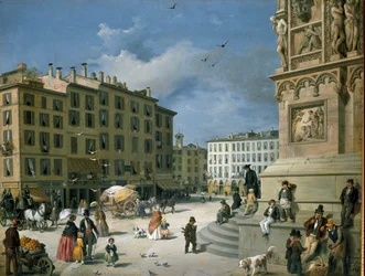 Amanzia Guerillot Inganni, Piazza del Duomo, 1850