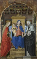 Die Jungfrau und das Kind mit der heiligen Katharina von Alexandria und der heiligen Katharina von Siena, ca. 1490