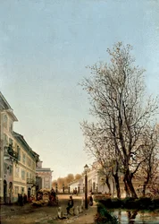 Ansicht des Porta Venezia Bereichs, Mailand (Gemälde, ca. 1850)