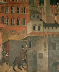 Häuser und Reiter