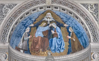 Krönung der Jungfrau Maria mit Gott und dem Heiligen Geist zwischen Francesco und Ludovico Sforza, 1500-1522