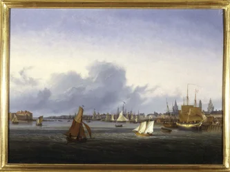 Der Hafen von Calais von Louis Garneray, ca. 1820