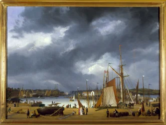Der Hafen von Dieppe von Louis Garneray, ca. 1820