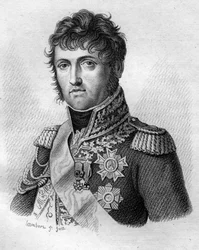 Johann von Gott Nicolas Soult, Herzog von Dalmatien. General und dann Marschall von Frankreich (1769 - 1851) in „Porträts der französischen Generäle nach den Siegen und Eroberungen der Franzosen“ graviert von Ambroise Tardieu 1818. Stella Sammlung