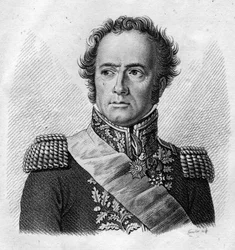 Maximilien Sébastien Foy, französischer General und Politiker (1775-1825) - in „Porträts der französischen Generäle nach den Siegen und Eroberungen der Franzosen“. Graviert von Ambroise Tardieu 1818. Stella Sammlung