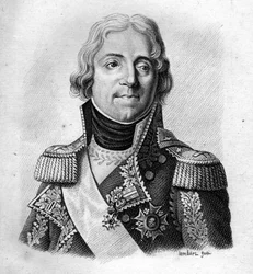 Pierre Riel, Graf, dann Marquis de Beurnonville, Marschall von Frankreich (1752-1821) - in „Portraits des généraux français en suite les victoires et conquêtes des Français“. Graviert von Ambroise Tardieu im Jahr 1818. Stella-Sammlung.