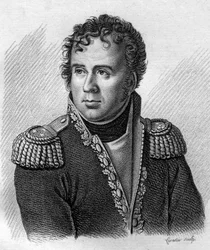 Porträt von Joseph Secret Pascal Vallongue, Brigadegeneral (1763-1806) - in „Porträts der französischen Generäle nach den Siegen und Eroberungen der Franzosen“. Gravur von Ambroise Tardieu 1818. Stella-Sammlung