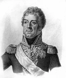 Porträt von Louis Alexandre Berthier, Marschall von Frankreich (1753-1815) in „Portraits des Generaux Français“ graviert von Ambroise Tardieu 1818 - Stella Sammlung