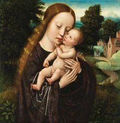 Ambrosius Benson Maria mit dem Kinde in Landschaft