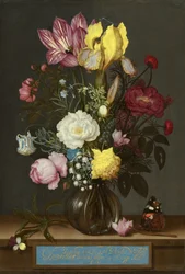 Blumenstrauß in einer Glasvase, 1621