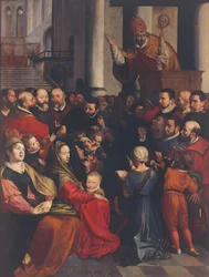 Der heilige Eligius predigt in Antwerpen