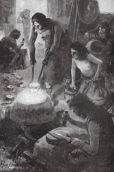 Iberische Menschen gießen Bronze in Großbritannien