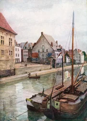 Der Fluss Sambre vom Pont de Sambre, Namur