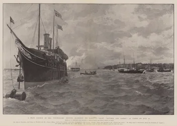 Ein Geheimrat auf See, Räte kommen am 26. Juli an Bord der königlichen Yacht Victoria und Albert in Cowes an