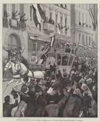 Prinz Bismarcks Besuch beim deutschen Kaiser, 26. Januar, Einzug in Berlin mit Prinz Heinrich von Preußen