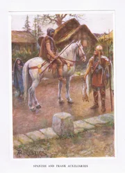 Spanische und fränkische Hilfstruppen, Illustration aus Der römische Soldat, 1928