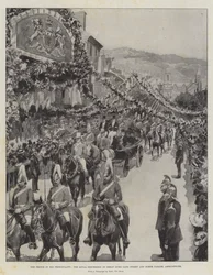 Der Prinz in seinem Fürstentum, der königliche Umzug in der Great Duke Gate Street und North Parade, Aberystwith