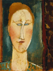 Kopf einer Frau mit roten Haaren