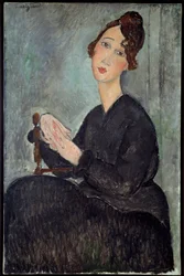 Porträt von Dedie (Odette Hayden). Gemälde von Amedeo Modigliani (1884-1920), 1918. Maße: 0,92 x 0,6 m. Paris, Musée national d