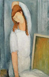Porträt von Jeanne Hébuterne (1898-1920) mit ihrem linken Arm hinter dem Kopf