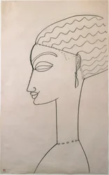 Profil einer Frau. Zeichnung von Amedeo Modigliani (1884-1920), 1910-1911