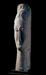 Testa di donna. Frauenkopf. Skulptur von Amedeo Modigliani