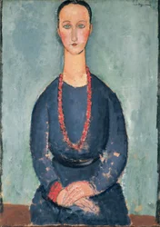 Frau mit roter Halskette, 1918