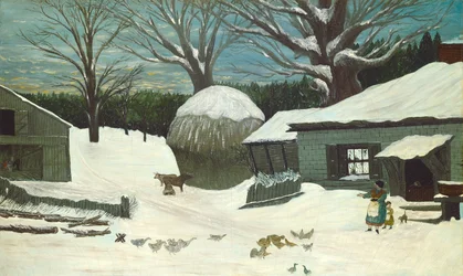 Neuengland-Farm im Winter