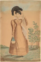 Frau mit Federhut