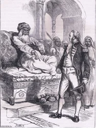 Kapitän Bainbridge und der Dey von Algier, Illustration aus Cassells Geschichte der Vereinigten Staaten, veröffentlicht von Cassell, Petter & Galpin, um 1900 (Lithographie)