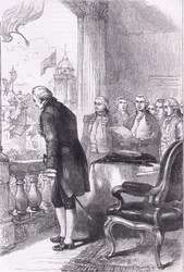 Die Installation von Washington, Illustration aus Cassells Geschichte der Vereinigten Staaten, veröffentlicht von Cassell, Petter & Galpin, ca. 1900 (Litho)