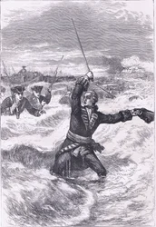 Wolfe landet in Louisburg, Illustration aus Cassells Geschichte der Vereinigten Staaten, veröffentlicht von Cassell, Petter & Galpin, ca. 1900