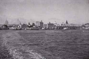 Kalifornien: Skyline von San Francisco, von einer Southern Pacific Fähre
