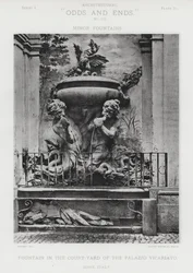 Brunnen im Innenhof des Palazzo Vicariato, Rom, Italien