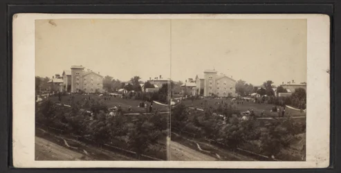 Gebäude und Gelände, Oneida Community, New York State, ca. 1870
