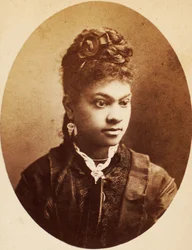 Carte de visite einer jungen afroamerikanischen Frau, ca. 1870