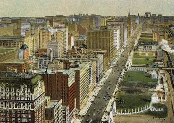 Michigan Boulevard, Blick nach Norden, vom Flugzeug aus gesehen