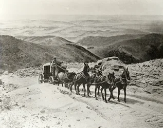 Postkutsche überquert den San Marcos Pass, Kalifornien