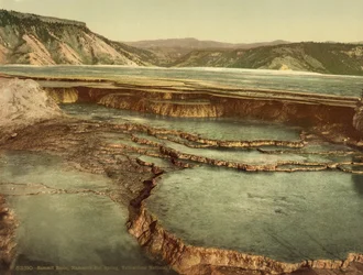 Summit Basin, Mammoth Hot Springs, Yellowstone-Nationalpark, um 1898