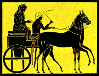 Ein griechischer Wagen, Illustration aus Geschichte Griechenlands von Victor Duruy, veröffentlicht 1890