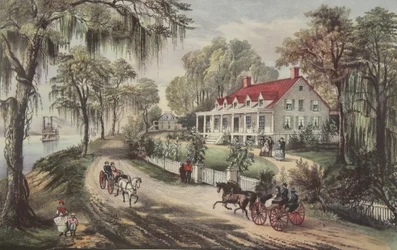 Ein Zuhause am Mississippi, veröffentlicht 1871, Currier & Ives