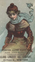 Werbung für Globe Linseed Oil Company Improved Globe Paint, ca. 1880