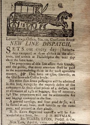 Anzeige für die New Line Dispatch, aus The New York Journal & Patriotic Register, 6. April 1793