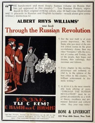 Werbung für den Verkauf des Buches „Die Russische Revolution“ von Albert Rhys Williams in einer amerikanischen Zeitschrift