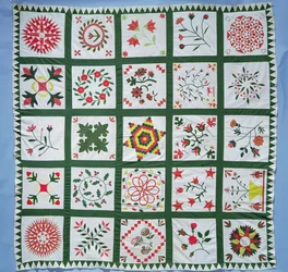 Album-Quilt mit Saisonblumen, 1844