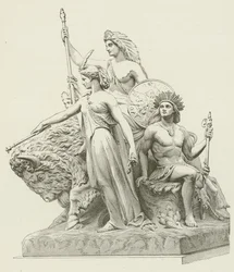 Amerika, aus der Gruppe in Marmor von John Bell